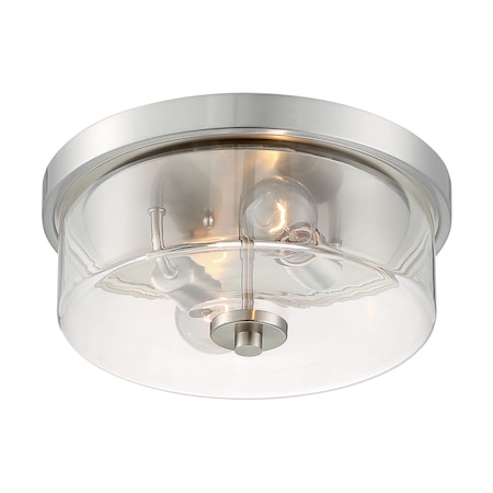 Nuvo Fixture, Flush, 2-Light, Incandescent, 60W, 120V, A19, Medium Base, Length: 12.88 60/7168